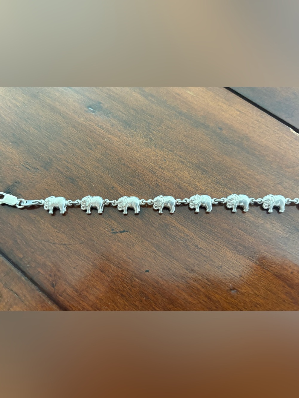 Vintage 925 Sterling Silver Elephant Link Bracelet - Cleaned & Polished - Picture 3 of 3